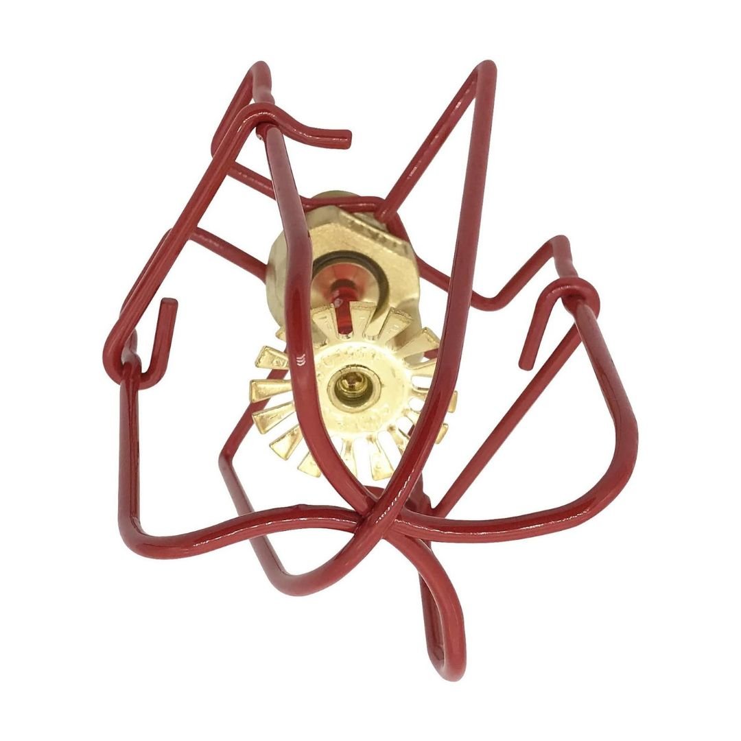 Happy Tree (6 Pack) 1/2" IPS Fire Sprinkler Head Guard Cover Red for Pendent & Upright & Horizontal Sidewall Head - Double Hook Fire Sprinkler Head Cover Cage